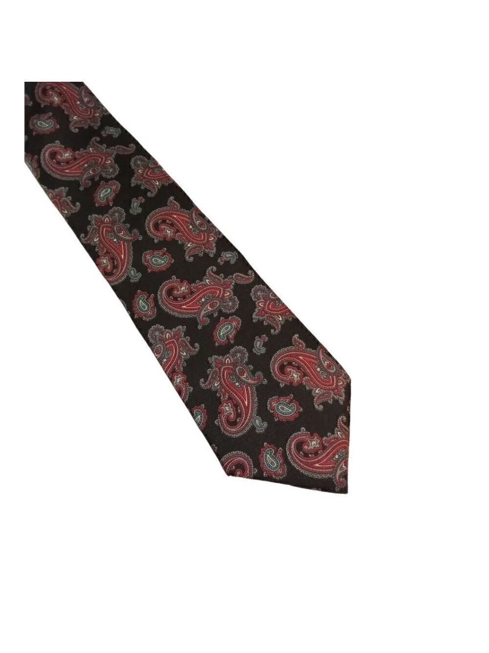 Christian Dior Dark Gray & Paisley New Standard Width Silk Tie